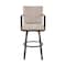 Armen Living Don 30" Outdoor Patio Swivel Bar Stool in Brown Aluminum with Cushions 840254332492 - alternate 4
